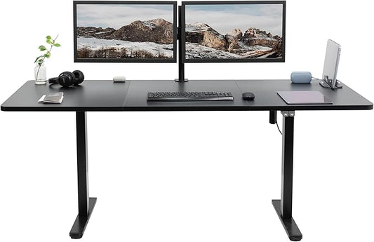 VIVO Electric 71 x 30 inch Stand Up Desk, Height Adjustable, Black Top Black Frame, Home and Office Furniture Sets, DESK-KIT-0B7B