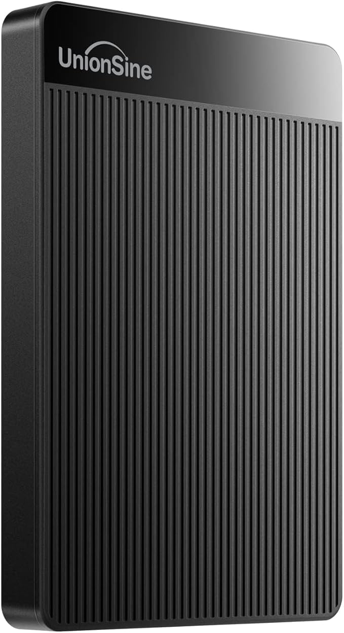 UnionSine 1TB Ultra Slim Portable External Hard Drive HDD-USB 3.0 for PC, Mac, Laptop, PS4, Xbox one, Xbox 360-(Black)