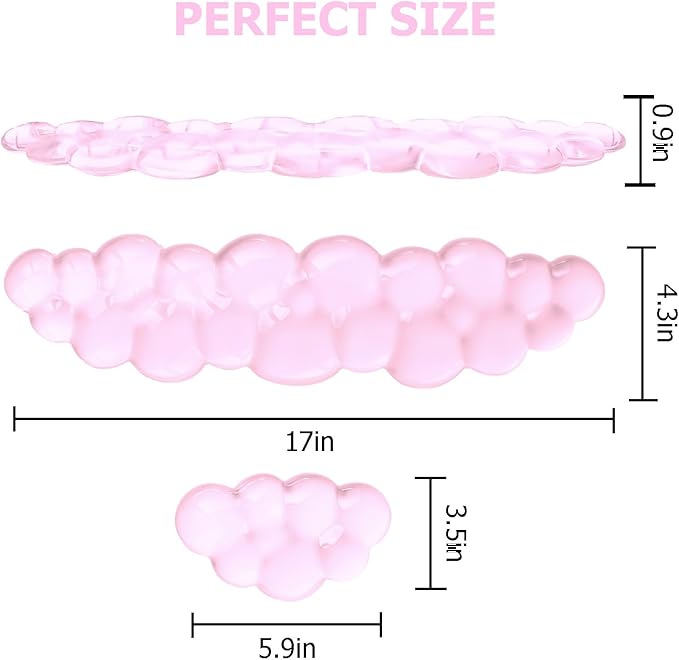 Gel Cloud Wrist Rest Keyboard, Cute Wrist Rest for Computer Keyboard, Ergonomic Keyboard Wrist Rest and Soft Mouse Wrist Rest for Typing Pain Relief, Suitable for Office, Home, Computer, Gaming, Pink