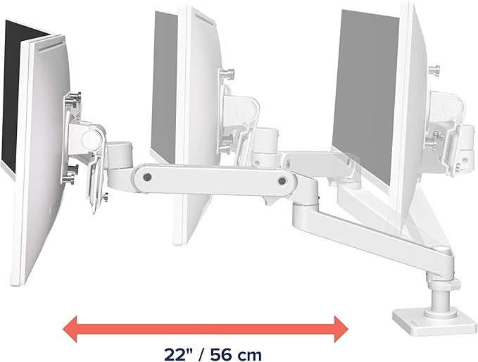 Ergotron – Upgraded LX Pro Premium Dual Direct Monitor Arm, VESA Desk Mount – for 2 Monitors Up to 27 Inches, 9 lbs Each – White