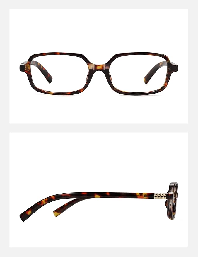 Slocyclub Square Blue Light Blocking Glasses for Women Men Vintage Rectangular Frame Eyeglasses Retro Small Square Glasses