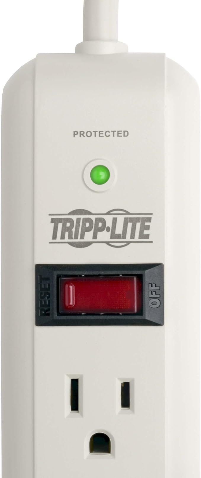 Tripp Lite 7 Outlet Surge Protector Power Strip, Extra Long Cord 25 ft., 1080 Joules, Lifetime Limited Warranty & $25K Insurance (TLP725) Light Gray