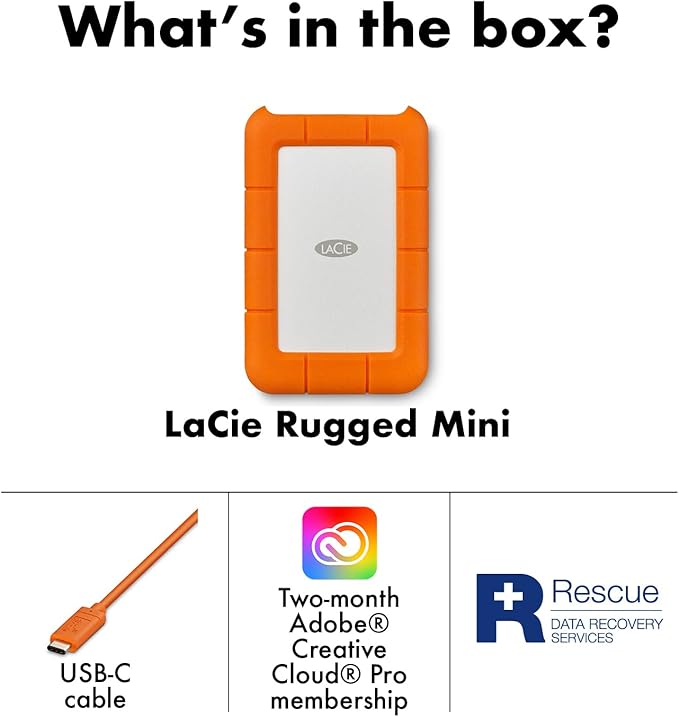 LaCie USB 3.2 1TB Rugged Mini Hard Drive