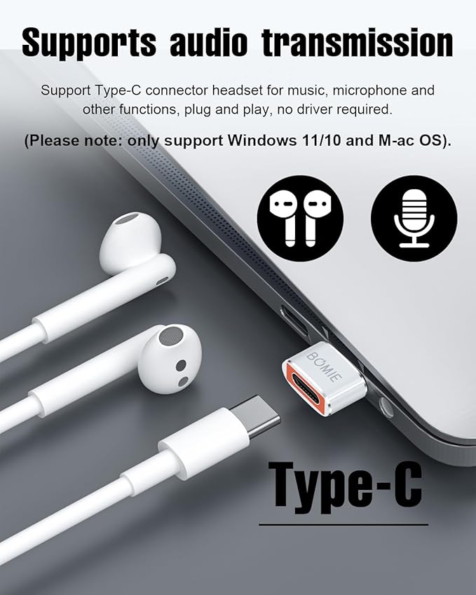BOMIE USB to USB C Adapter 4 Pack,PD27W/66W/QC100W Fast Charging 480Mbps Data Transfer,Type-C Female to USB2.0 Male OTG Adapter for M-acBook,Phone 15/16/17 Pro Max,Pad Pro,X-peria,G-alaxy,Laptop White