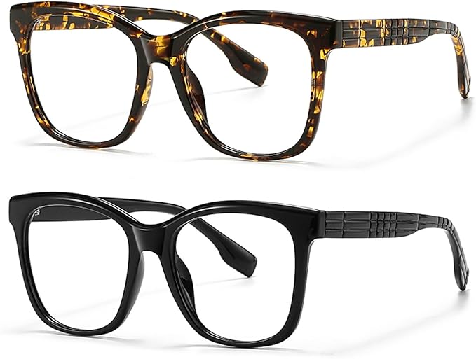 Oversized Square Blue Light Blocking Glasses for Women and Men - Gaming & Computer Anti-Fatigue