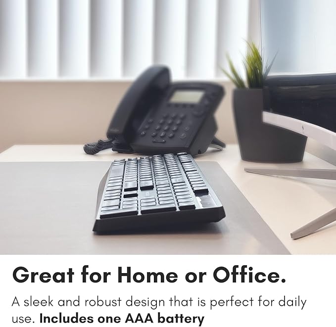 Macally Wireless Keyboard | 2.4G Computer Keyboard (Full Size, Quiet Keys) All Day Comfortable Typing with Wireless USB for Laptop, Desktop PC, Surface, Chromebook, Notebook