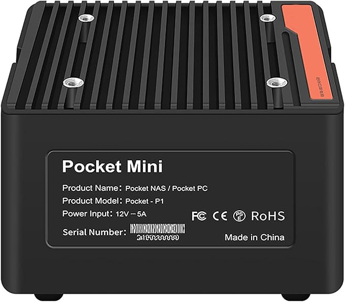4 x NVMe Mini NAS Server, 4 Bay NAS N150 Pocket PC with Dual i226-V 2.5GbE LAN,Dual HDMI 2.0,USB3.2 Gen2,Support BT5.4/WiFi6/WiFi7 (Intel N150, NO RAM NO SSD)