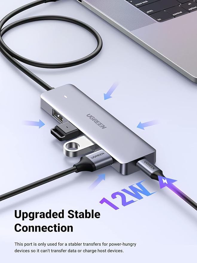 UGREEN USB C Hub - 4 Port USB 3.0 Powered Splitter for Laptops, MacBooks, iPads, Chromebooks, iPhones, Galaxy S23 & More, 2FT