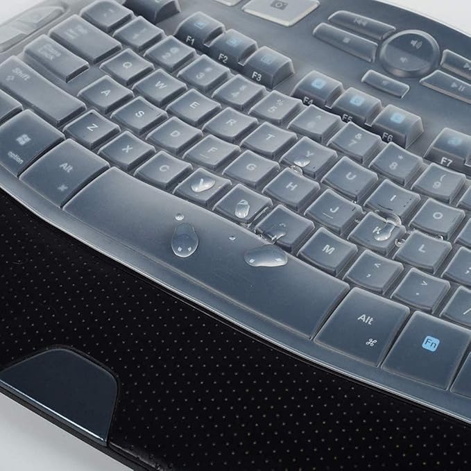 Keyboard Cover for Logitech K350 MK570 MK550 Keyboard Cover Skin for Logitech K350 MK550 MK570 Wireless Wave Keyboards Covers Protector Accessories, Clear