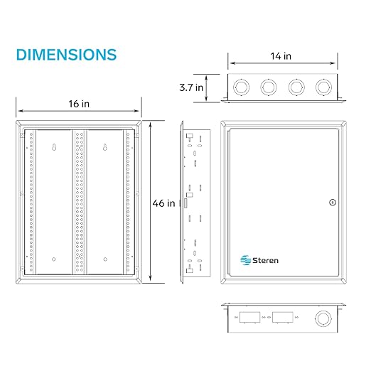 Structured Media Enclosure Accessories - Structured Wiring Cabinet - Structured Wiring Enclosure - Structured Media Cabinet - Structured Media Center - Fasthome Flush Mount Enclosure - STEREN 44"