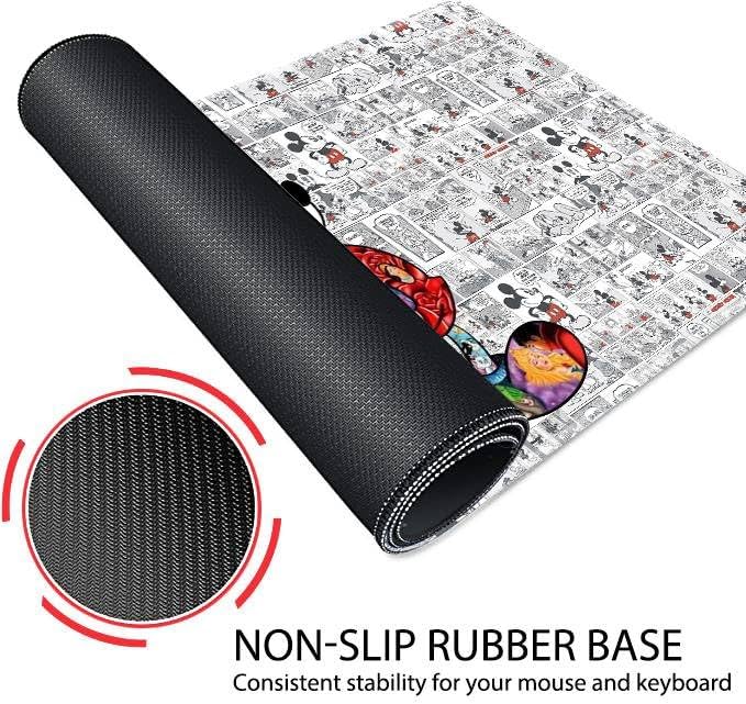 Mouse Pad Cute Character Design Stitched Edge Mousepad Non-Slip Rubber Desk Pad Funny Table Mat for Gaming and Gift(13.8 x 31.5 Inch)
