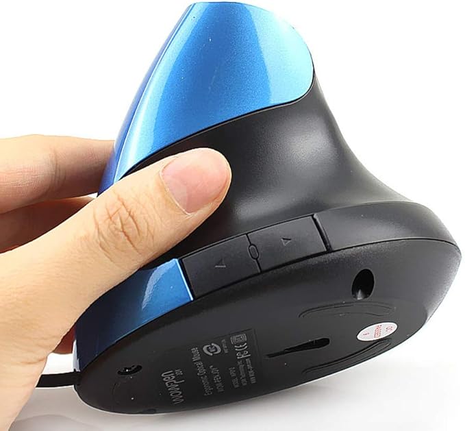 Wired Vertical Mouse, Ergonomic Design Laptop PC Computer Mouse, USB Corded Optical Mouse (Blue)