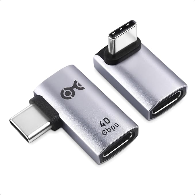 Cable Matters Combo-Pack 40Gbps Right Angle USB-C Adapter Kit, Up to [4K@240Hz Video, 240W Charging, 40Gbps Data Transfer] 90 Degree USB C Adapter, Compatible with Thunderbolt 4, iPhone 16, Steam Deck