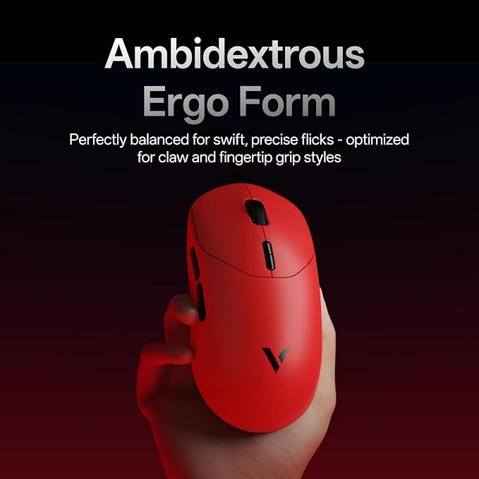 Rapoo VT2 MAX Wireless Gaming Mouse, True 8K Wireless Polling Rate, 53g Lightweight, Up to 750 Hr Battery, Nordic nRF54L15 MCU, 120-Million Optical Switch, 10 Programmable Buttons, Macro Enabled