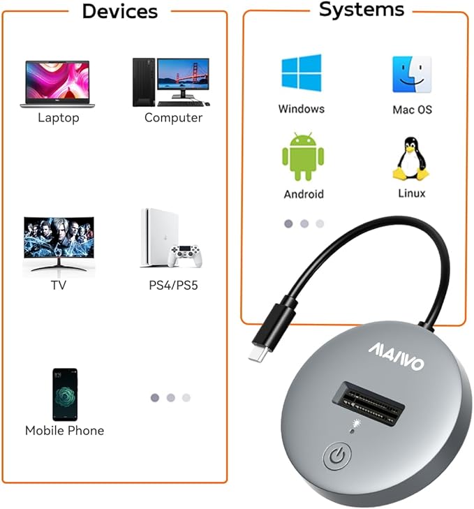 MAIWO M.2 NVMe SATA SSD to USB C Adapter, USB3.2 GEN2x1 10Gbps with UASP Trim, 8TB Capacity, Tool Free M.2 Drive Docking Station