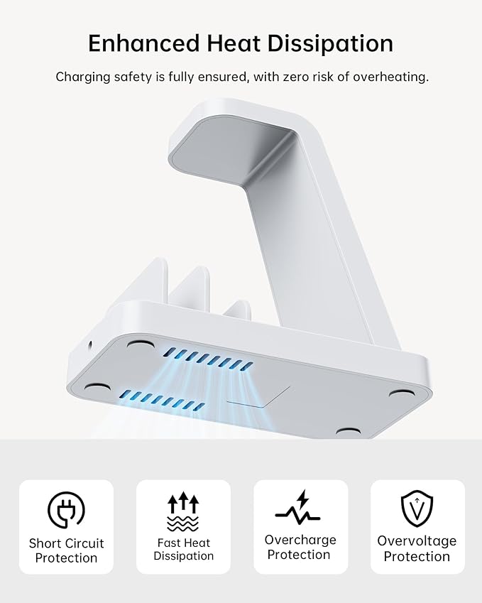 Wireless Charger for Samsung: 5 in 1 Samsung Wireless Charging Station for Galaxy S26Ultra/S25/S24, Charger Dock Stand for Galaxy Watch8/7/6/5, Android Charging Station for All USB-C Buds, White