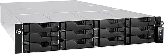Asustor Lockerstor 12RD AS6512RD - 12 Bay NAS, Quad-Core 2.1GHz CPU, 2.5GbE Port, 8GB RAM DDR4, 2U Rackmount Server with redundant Power Supply (Diskless)