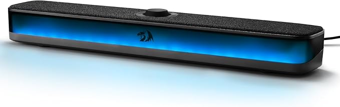 Redragon GS515 RGB Desktop Soundbar, 2.0 Channel Stereo Computer Speakers for Desktop with BT 5.3, USB-C/USB Powered, Black