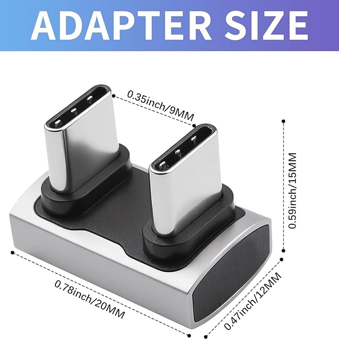 Duttek 180 Degree USB C to USB C Adapter 240W PD, 40Gbps Data & 8K Video, U Shape Type C Male to Male Adapter for Thunderbolt 4/3,Switch, Laptop, Tablet, Phone 1Pack