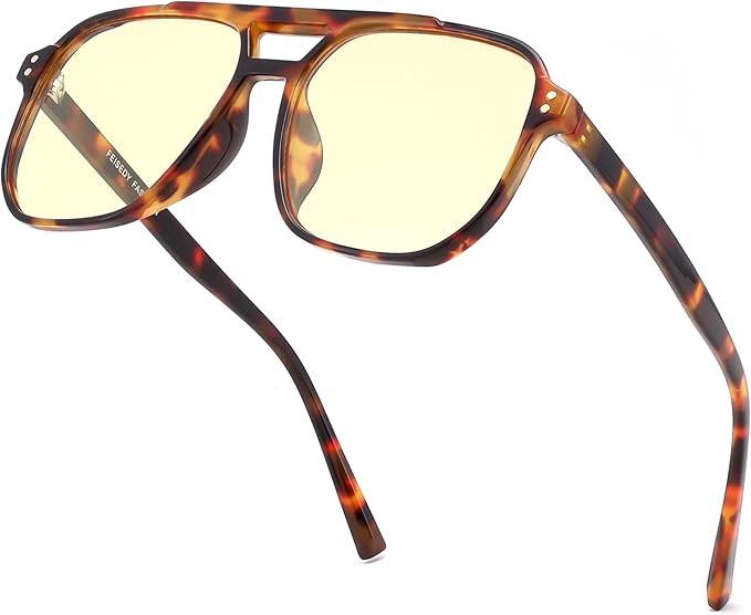 FEISEDY Amber Blue Light Glasses for Computer Gaming Orange/Yellow lens Anti Eyestrain Sleep Glasses G2835
