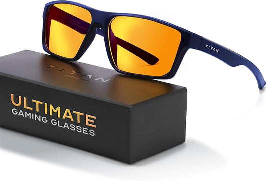 Titan Gaming Glasses, Blue Light Blocking, Night Driving Glasses for Men, Computer Protection, Gift for Gamers