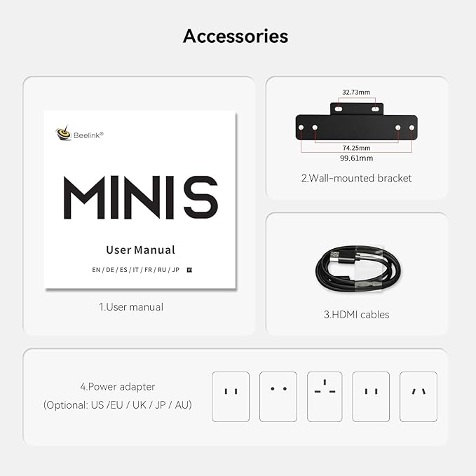 Beelink Mini PC, MINI S13 Intel Twin Lake N150(up to 3.6GHz) 4C/4T, Mini Computer 12GB LPDDR5 RAM 500GB SSD, Desktop PC Dual Display HDMI*2 4K 60Hz/2.5Gbps/WiFi6/BT5.2/WOL/PXE/Office/W11 Home