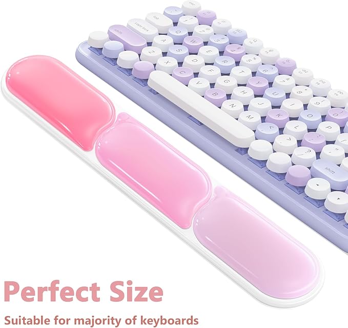 AKIT Ergonomic Mouse Pad with Wrist Rest& Keyboard Wrist Rest, Wrist Rest for Computer Keyboard, Pain Relief, Non-Slip Gel Base, Mousepad Wrist Support for Gaming, Office, Rose Pink Gradient