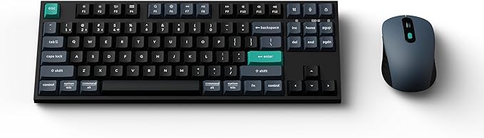 Keychron B33 Wireless Keyboard & BM25 Mouse Combo, 2.4 GHz/Bluetooth 5.2/Wired, 80% TKL Silent Portable Ergonomic Keyboard Adjustable DPI Mouse, Unifying Receiver for macOS Windows Linux