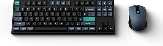 Keychron B33 Wireless Keyboard & BM25 Mouse Combo, 2.4 GHz/Bluetooth 5.2/Wired, 80% TKL Silent Portable Ergonomic Keyboard Adjustable DPI Mouse, Unifying Receiver for macOS Windows Linux