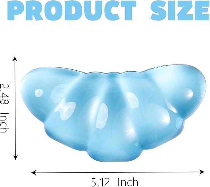 Gel Wrist Rest for Keyboard and Mouse Transparent Blue Bread Elbow Pad Cushion Ergonomic Cute Clear Cool Croissant Mouse Wrist Pad Silicone Non-Slip Support for Computer Gaming Home Office Hand Pillow