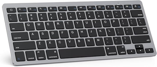 OMOTON Bluetooth Keyboard Compatible with iPad A16 11th 10th Generation, iPad 10.2 (9th/8th/7th), iPad Pro 13/12.9/11 inch, iPad Air/Mini and More iOS Devices, Black Grey