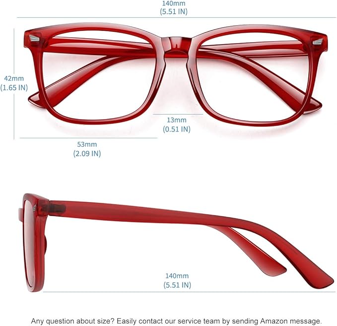 MEETSUN Blue Light Blocking Glasses Women Men, Anti Eye Strain Headache (Sleep Better),Computer Glasses UV400 Lens (Red)