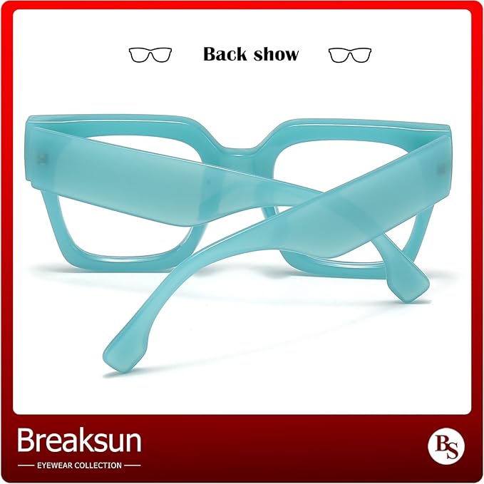 Fashion Oversized Blue Light Blocking Glasses for Women Men Trendy Big Square Frame Computer Eyeglasses