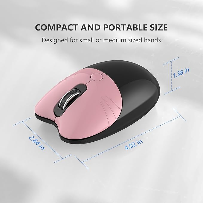 MOFII Wireless Keyboard and Mouse Combo, 2.4 GHz Full-Size Retro Round Keyboard and Mouse, Plug and Play, 8 Multimedia & Shortcut Keys for Mac, Windows, Laptop/Desktop/PC - Pink Gradient