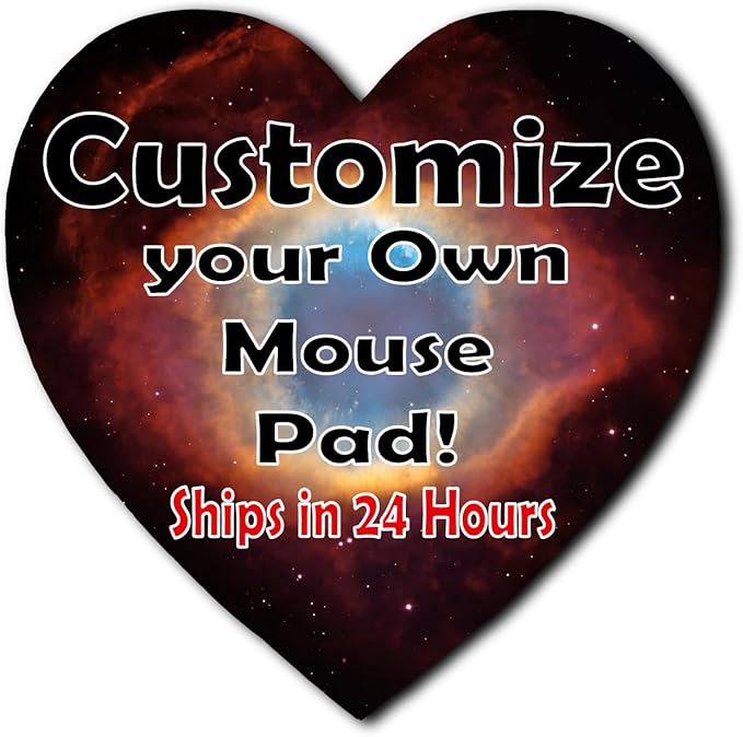Personalized Mouse Pad - Add Pictures, Text, Logo or Art Design and Make Your Own Customized Mousepad. Each Custom Mouse Mat Comes in a Colorful Gift Bag. Personalized Your Gaming Mousepad (Heart)