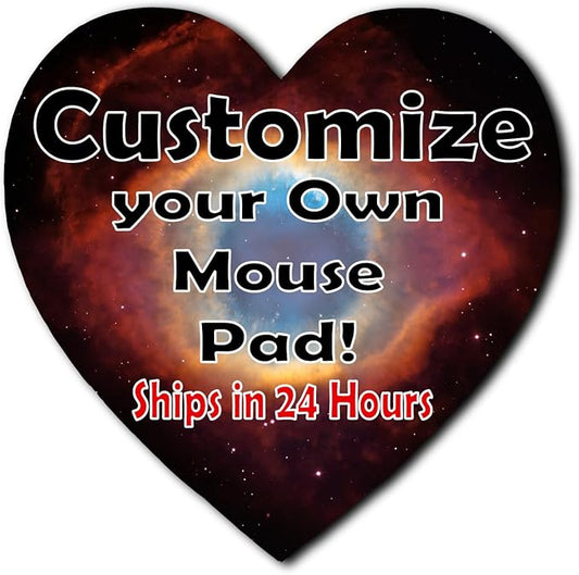 Personalized Mouse Pad - Add Pictures, Text, Logo or Art Design and Make Your Own Customized Mousepad. Each Custom Mouse Mat Comes in a Colorful Gift Bag. Personalized Your Gaming Mousepad (Heart)