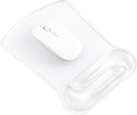 Ospelelf Clear Gel Mouse Pad with Wrist Rest, Ergonomic Cushioned Support for Typing, Relief Carpal Tunnel, Wrist Pain, Easy to Clean & Cooling, Comfort for Office, Computer, Programmer, Gamer