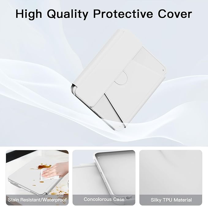 for iPad 11th(A16, 2025)/10th Generation Case with Keyboard, 360° Rotatable Case & Detachable Backlit Keyboard, Precision Cutouts and Pen Holder for iPad A16 11''/10th 10.9'', White