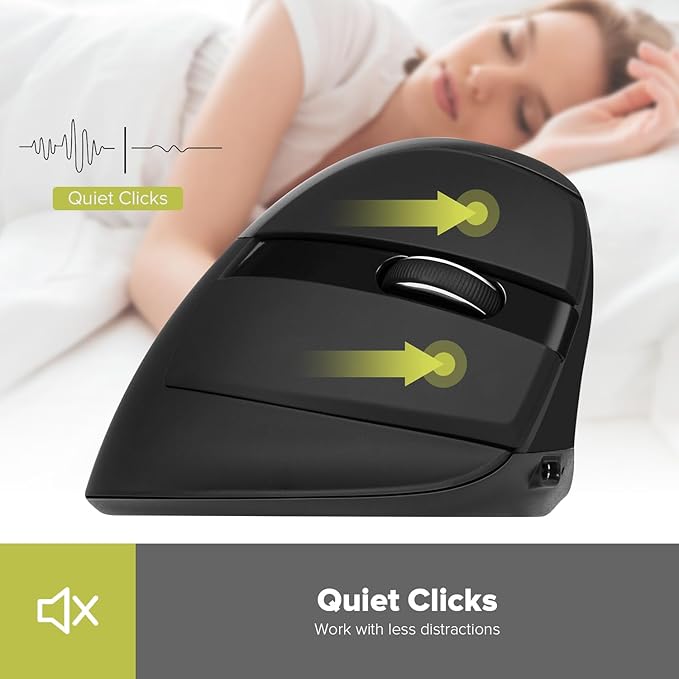 DELUX Wireless Ergonomic Mouse, Vertical Mouse for Small Hands, Silent Click Ergo Mouse, Up to 4000 DPI, 6 Buttons, Rechargeable, 2.4G/BT 5.2 Dual-Mode, Compatible with Laptop/PC (M618MINI-Black)