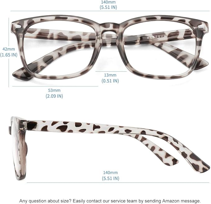 MEETSUN Blue Light Blocking Glasses, Anti Eye Strain Headache (Sleep Better),Computer Reading Glasses UV400 Transparent Lens (Black+Leopard+Pink / 3 PACK, 53)