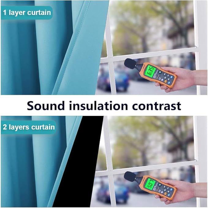 NICETOWN 100% Blackout Curtains 84 inches Long, Pair of Energy Smart & Noise Blocking Out Drapes for Baby Room, Thermal Insulated Guest Room Lined Window Dressing(Teal Blue, 42 inches Wide)