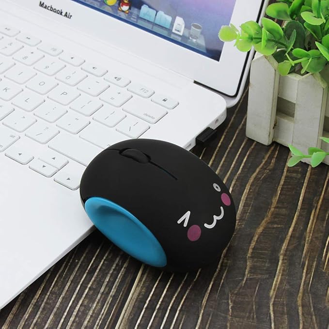 3C Light 2.4GHz Wireless Mini Rechargeable Optical Mouse - Cute, Silent, Portable, 3 Buttons, Cordless for Laptop, Desktop, PC, Notebook (Blue)