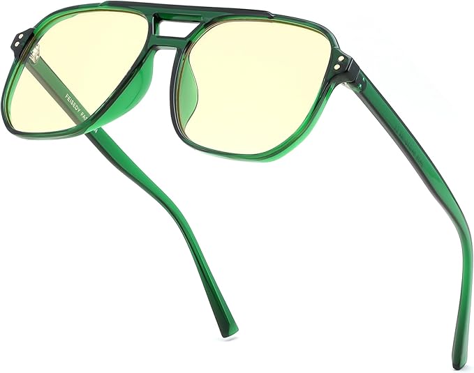 FEISEDY Amber Blue Light Glasses for Computer Gaming Orange/Yellow lens Anti Eyestrain Sleep Glasses G2835