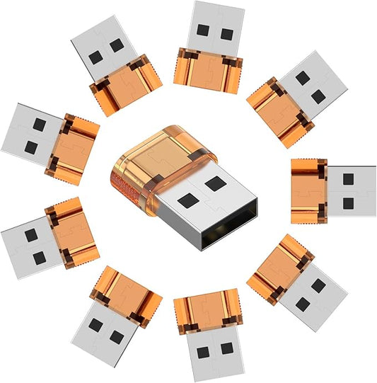 USB to USB-C Adapter 10 Pack, Type C Female to USB Male Power Charger Converter, C to A Adapter Compatible for Apple Watch Series/SE/Ultra 2 iPhone 17/16/15 Plus Pro Max AirPods Pro（Orange）