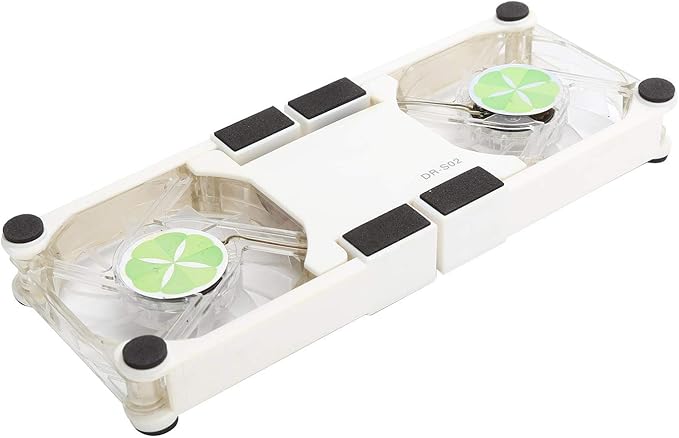 ASHATA Portable Laptop Cooling Pad, with Antiskid Mount, Light Emitting Fan, USB Foldable Heat Dssipation Stand for Notebook Computer (White)