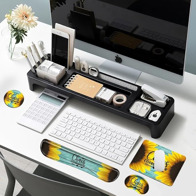 Chaos Coordinator Mouse Pad and Keyboard with Wrist Support Chaos Mousepad Memory Foam Wrist Rest for Keyboard and Mouse Mat Cushion 4 in 1 Mouse Mat with Coaster