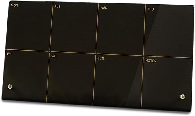 Black Acrylic Desktop Weekly Planner Whiteboard with Stand,Weekly Calendar Whiteboard for Desk-12 X6-Small,Dry Erase Weekly to Do List Board for Home Office School-ZMZL-B-1530