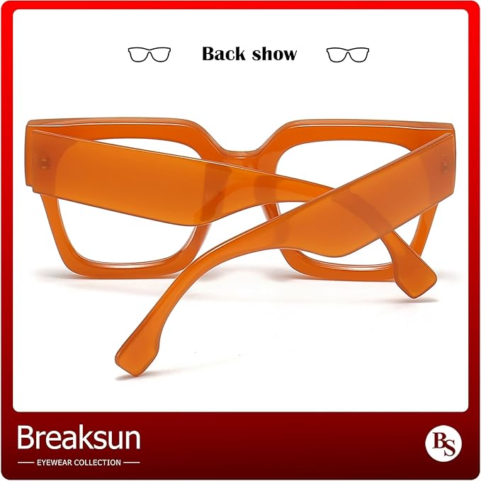 Fashion Oversized Blue Light Blocking Glasses for Women Men Trendy Big Square Frame Computer Eyeglasses