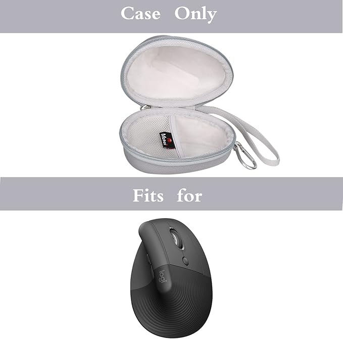 Mouse Case Fits for Logitech Lift Vertical Ergonomic Mouse, Travel Carrying Box for Logi Wireless Bluetooth Cordless Upright Mouse, Case Only (Grey)