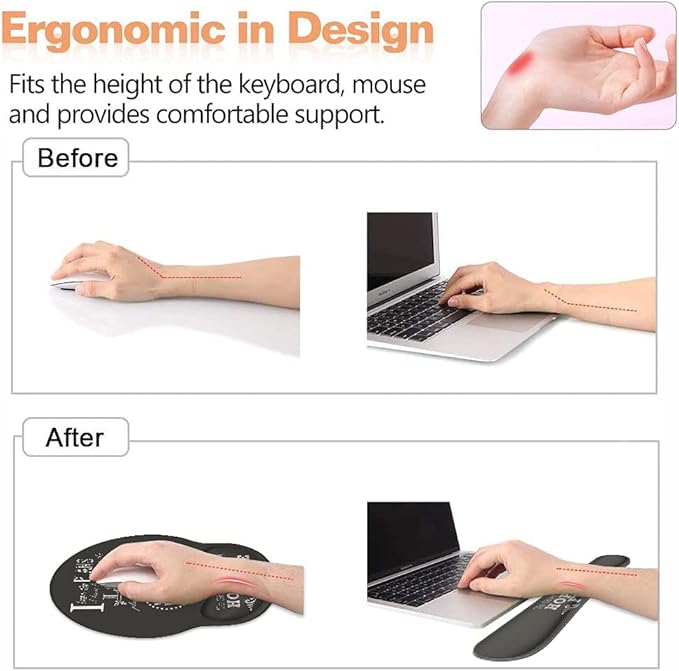 Keyboard Wrist Rest and Mouse Pad Wrist Support Set with Coasters, Non-Slip PU Base, Easy Typing and Relieve Wrist Pain, Perfect for Home Office Working Studying, Quotes Bible Verse Jeremiah 29:11